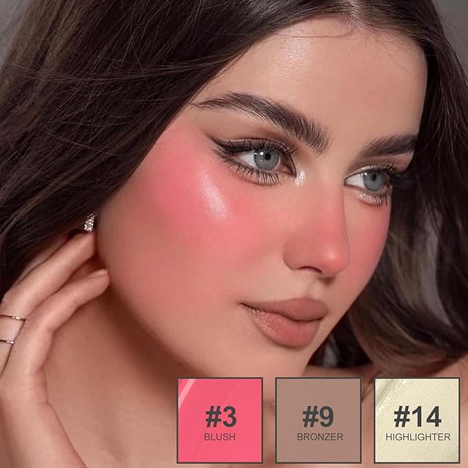 3Pcs Liquid Contour Makeup Trio with Bronzer Shade,