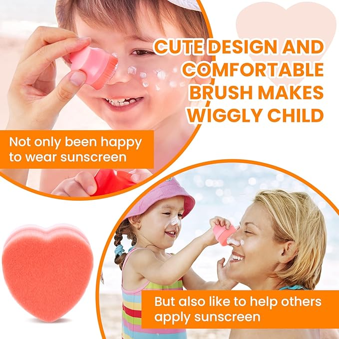 Sunscreen Applicator for Kids, Travel Size and Portable Sunblock Buddy Brush Set, Buddies Sunscreen Applicator with Cleaning Mat, Sun Lotion Applicator Sun Cream Brush Black (2 Pack)