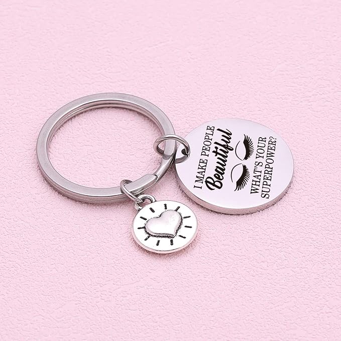 Beauty Salon Jewelry Lash Girl Gift Make Up Artist Gift Lash Girl Keychain Beautician Keychain Eye Lash Artist Gift Eyelash Keychain Beautician Appreciation Gift