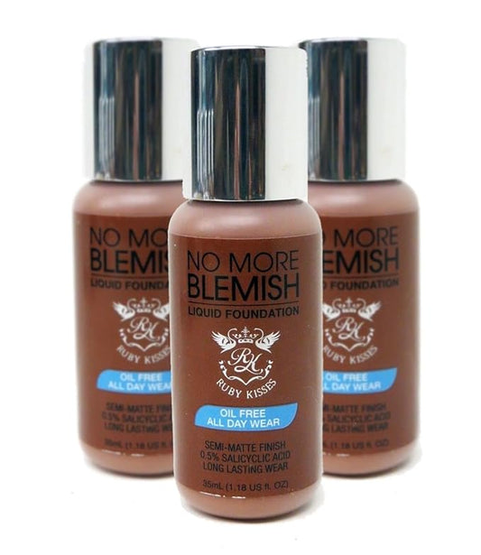 Ruby Kisses Liquid Foundation No More Blemish Oil-Free Foundation Korean Makeup 1.18 Fl Oz (Cognac)