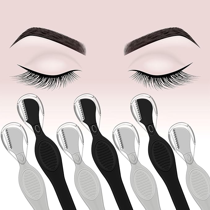 Mudder 28 Pcs Eyebrow Razor Knife Shaver Trimmer Shaver Multipurpose Exfoliating Tool Facial Hair Removal for Women Valentine Gift Giving(Black,Gray)