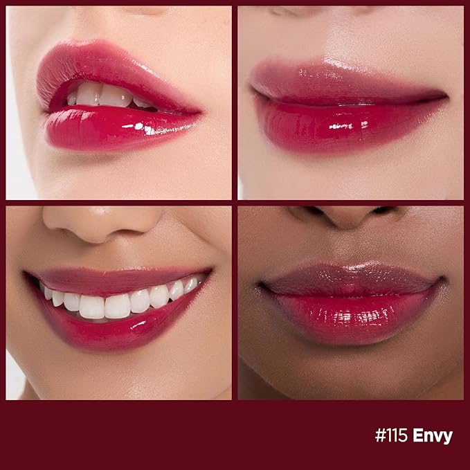 Laka Fruity Glam Tint, 4.5g/0.15 oz., Glowing Lip Stain with Wide Color Spectrum, Hydrating & Lightweight Texture, Long-Lasting Bold Stain, Non-Sticky, Vegan, K-Beauty (#115 Envy)