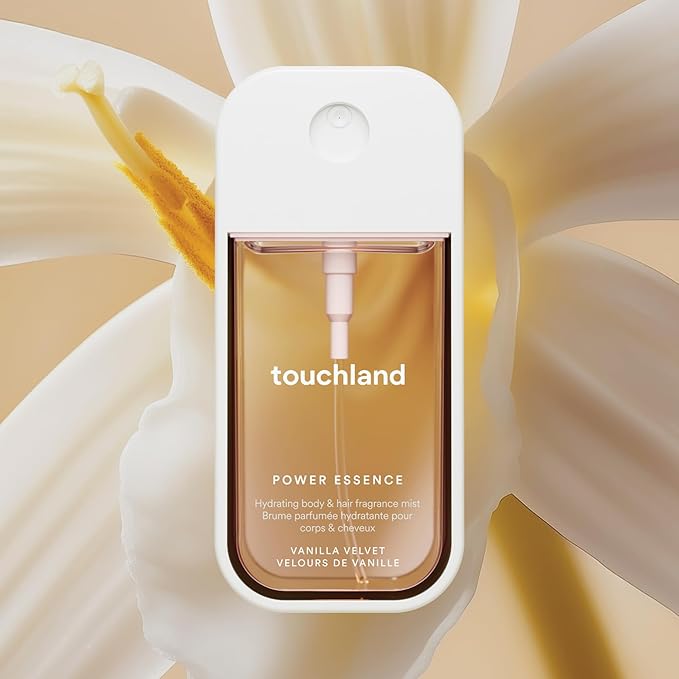 Touchland Power Essence Hydrating Body & Hair Fragrance, Vanilla Velvet, 2 FL. OZ. Travel Size Body Mist