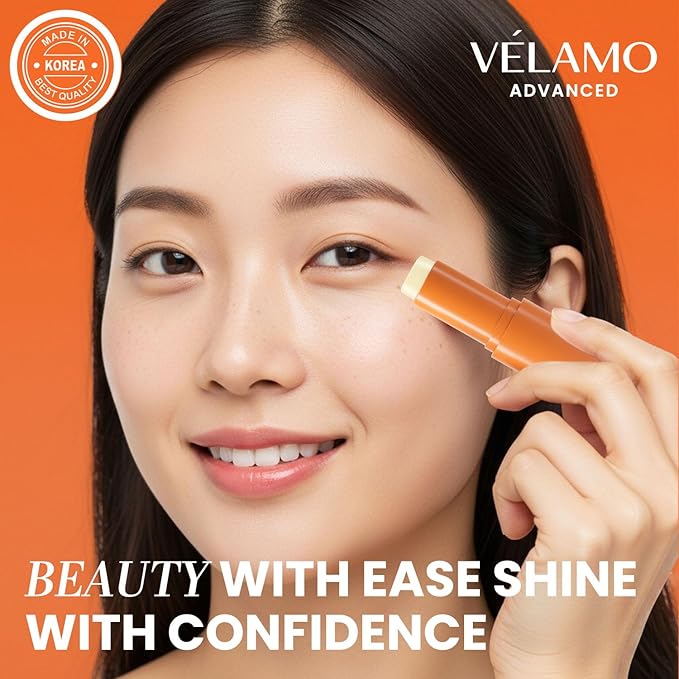 VELAMO ADVANCED Retinol Eye Balm Stick: Made in Korea, Upgraded 8-IN-1 Formula with Collagen, Niacinamide & Peptides – Under Eye Cream for Dark Circles, Puffiness & Wrinkles, 0.35oz/10g
