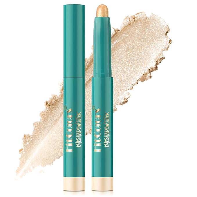 Eyeshadow Stick, Eye Brightener Stick Shimmer Smooth Cream Eyeliner Pencil Long Lasting Waterproof Glitter Highlighter Eye Shadow Makeup, Champagne