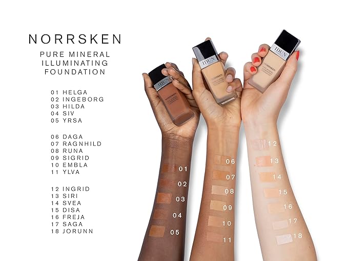 Liquid Norrsken Foundation - Silky Smooth Coverage - Luminous, Dewy Finish for Dry and Dull Skin - Water Resistant and Vegan Makeup - 222 Daga - Cold Light Brown - 1.01 oz