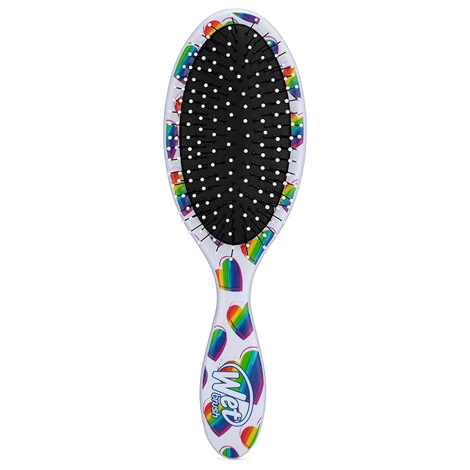 Wet Brush Original Detangler Hair Brush, Rainbow Hearts (Color Me Mine) - Ultra-Soft IntelliFlex Bristles - Detangling Brush Glides Through Tangles (Wet Dry & Damaged Hair) - Women & Men