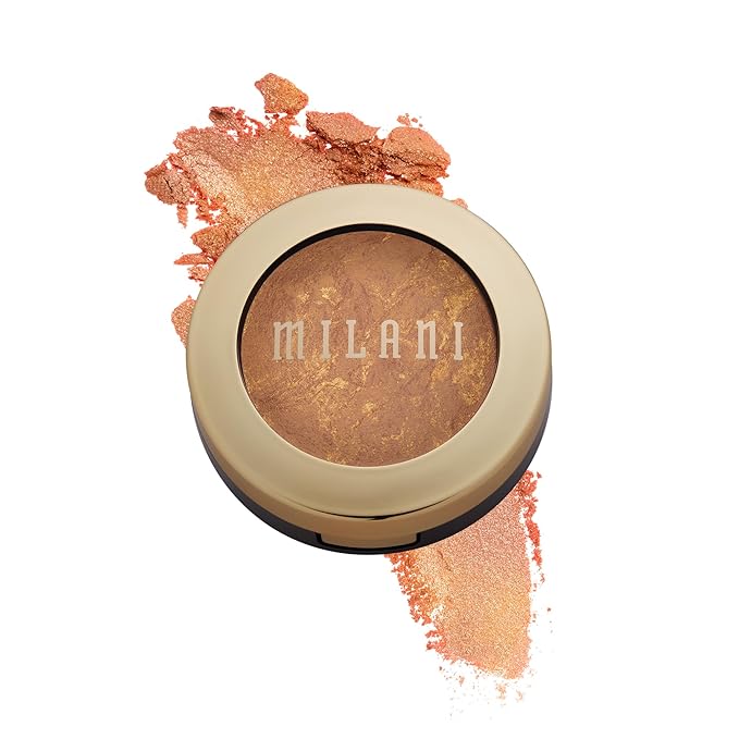 Milani Bronzer Powder - Baked Bronzer Made in Italy, Bronzing Shimmer Highlighter Makeup for Contour -Glow