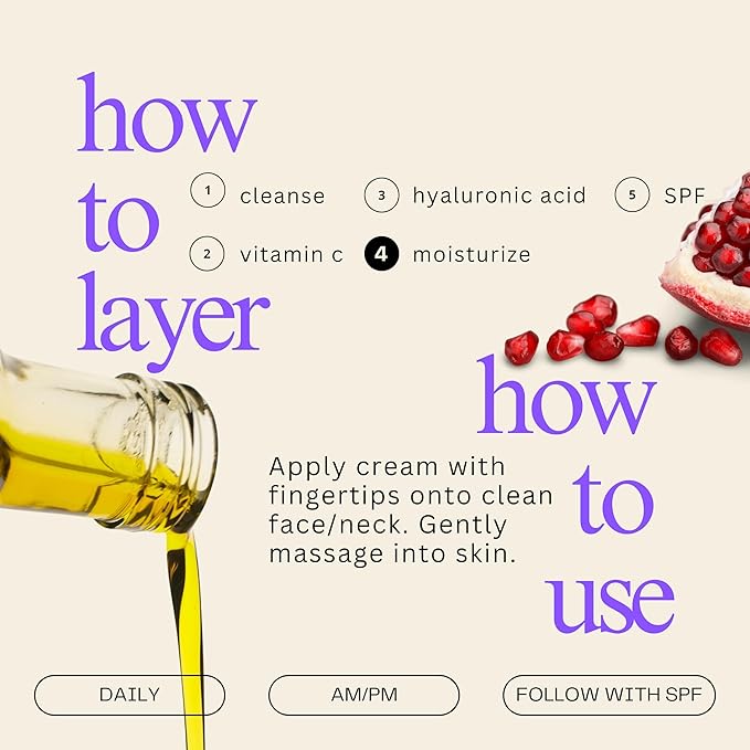 Mudita Earth Squalane Anti Aging Skin Cream, Rich Moisturizer for Aging & Dry Skin, Hyaluronic Acid, Squalane for Dark Spots & Hyperpigmentation made with Pomegranate & Olive