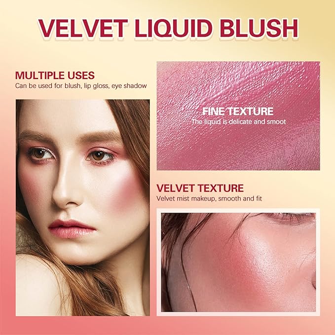 Liquid Blush, Natural Matte Velvet Finish, Soft Cream Bright Red)