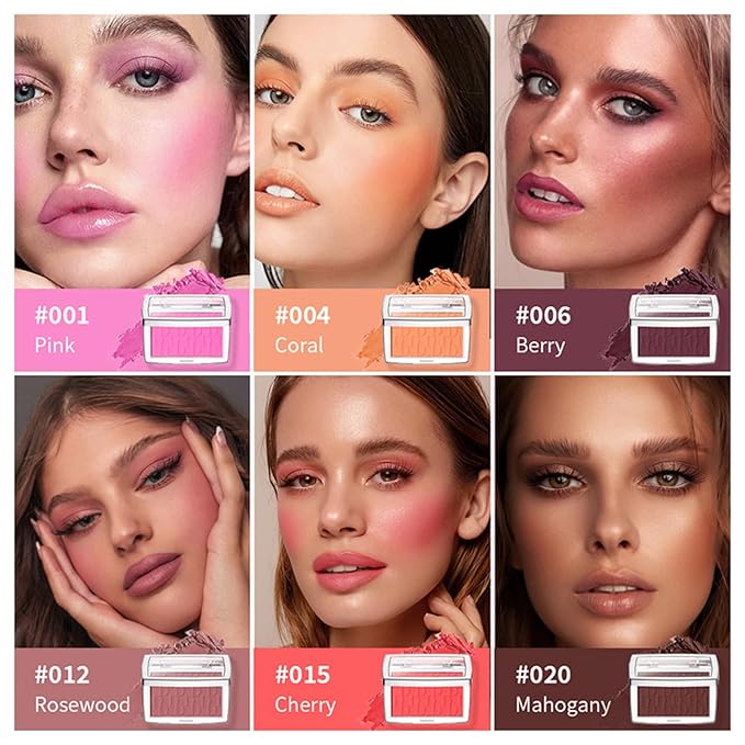 MAEPEOR Embossed Blush 6 Colors Smooth Blendable Face