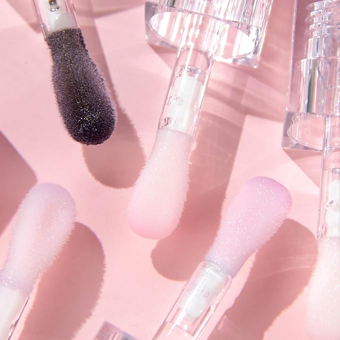 Color Changing Lip Oil, Temperature Color Change Lip Gloss, Transparent Plumping Lip Oil, Non Sticky, Lightweight, Shiny Lip Tint Oil for Lip Care (#06 Clear to Pink Without Glitter)