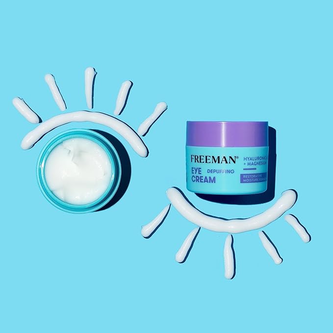 Freeman Eye Cream, Moisturizing Under Eye Cream For Dull & Tired Eyes, Brightens & Depuffs Undereye Skin, Helps Dark Circles, Infused With Magnesium & Hyaluronic Acid, 0.5 fl.oz./ 15 mL Jar
