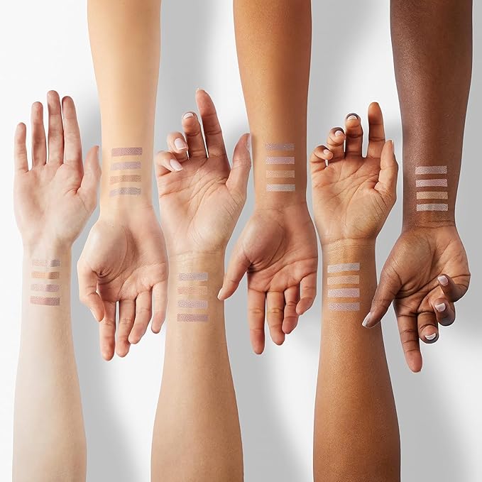 Palladio Eyeshadow Quads, Velvety Pigmented Blendable Matte, Metallic & Shimmer Finishes, Creamy Formula, Four Way Quad Eye Shadow Palette, Talc-Free (Party Rocker)