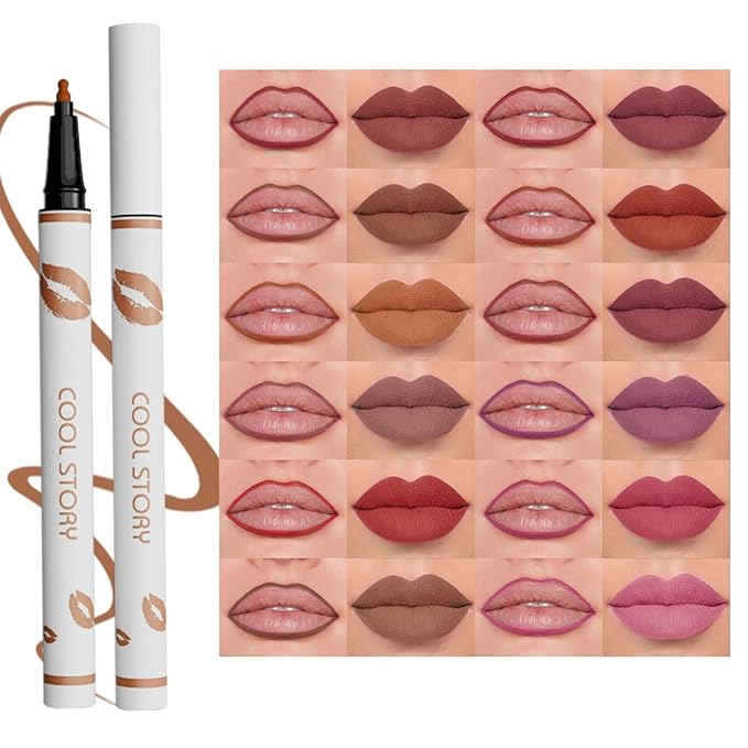 COOL STORY Matte Lip Liner Pencil - Waterproof, Non-Fading, Long-Lasting Plump Effect for Fuller Lips Makeup, Soft & Smooth Texture Easy Glide Lipstick 05#