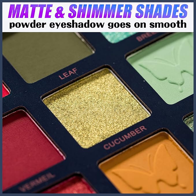 18 Colors Eyeshadow Palette, Butterfly Series Highly Pigmented