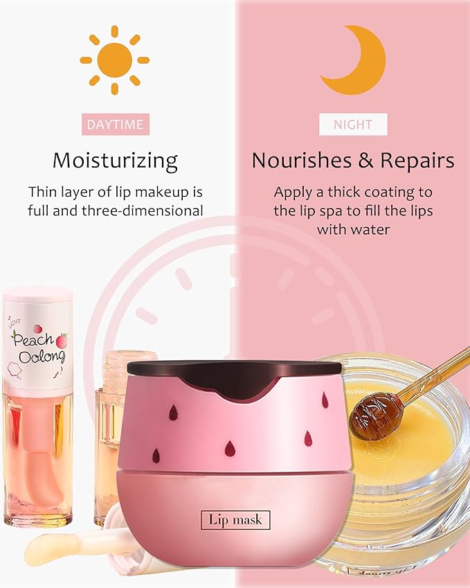 2PCS Strawberry Lip Balm Honey Pot Exfoliator