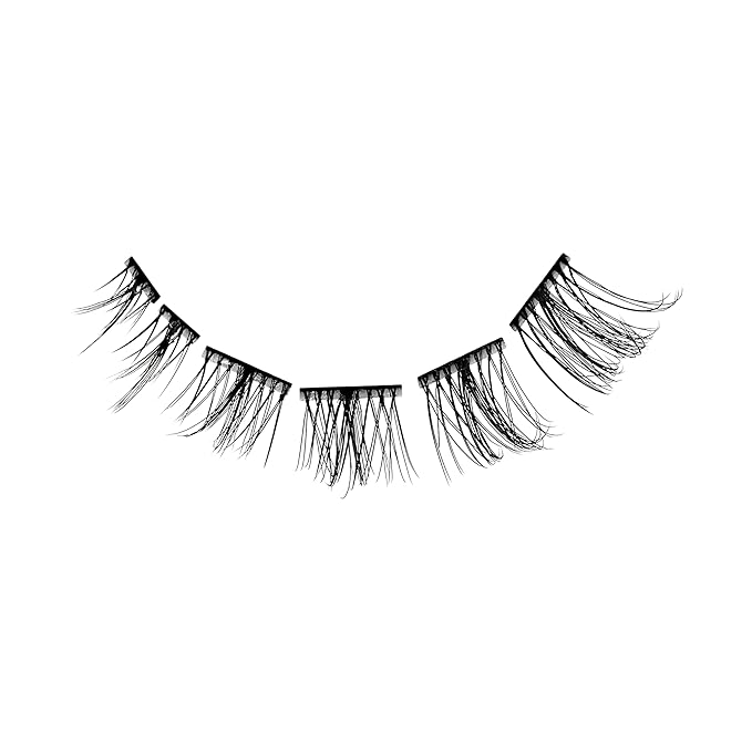 KISS imPRESS Falsies Long Lasting Self Adhesive Eyelashes, ‘Demi Edgy’, 5 Day Extended Wear, 24 Natural Volume Lash Clusters (5,6,8,10,12, & 14mm), Precision Non-Stick Applicator