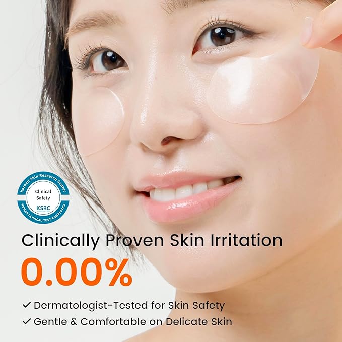 Caffeine Under Eye Patches: 30 Pairs Korean Hydrogel Eye Masks for Dark Circles Puffiness Relief with Niacinamide Hyaluronic Acid - Undereye Brightening Hydrating Anti-Wrinkle Treatment