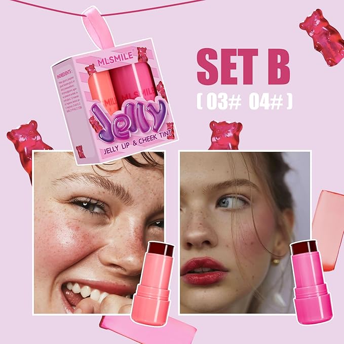 2PCS Milk Water Jelly Tint, Sheer Lip & Cooling