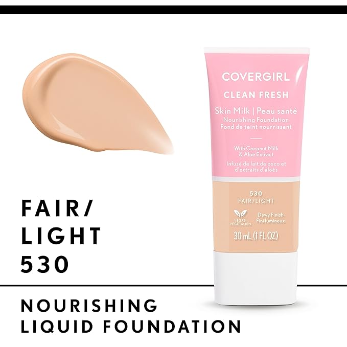 COVERGIRL, Clean Fresh Skin Milk Foundation, Fair/Light, 1 may vary)