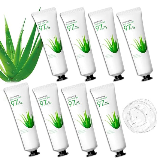 8PCS Aloe Vera Gel for Face & Skin,Organic Aloe Vera Gel,Hydrating After Sun Cream for Travel Size,Moisturizing Lotion for Skincare,After Sun Lotion for All Skin Type(F)