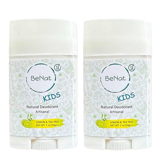 2-Pack All Natural Deodorant For Kids and Teens 100% Natural Aluminum-Free Carcinogen Free Kids Deodorant For Boys and Girls Clinically Proven To Be Safe For Children and Teenagers