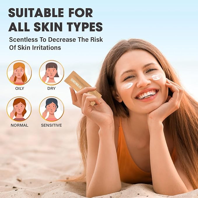 SunsinglesTravel Size Sunscreen, Waterproof/Sweat Proof SPF 50 Protection Fragrance-Free Lotion, PABA-Free Mini Sunscreen For Face, Reef Safe Sunscreen, Single Use Packets 0.34 Fl Oz