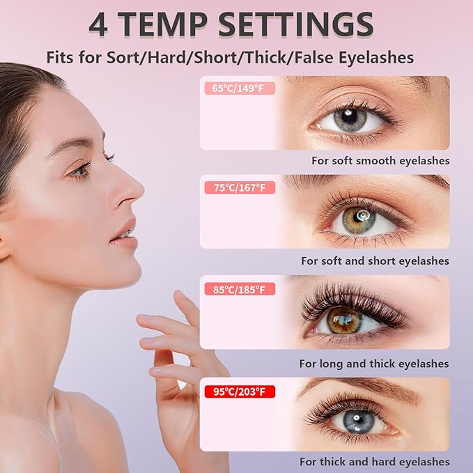 Heated Eyelash Curler, Electric Eyelash Curlers Type C Rechargeable, Heated Lash Curler for Women Natural Eye Lash Curler Makeup Tool with Eyelash Comb, 24 Hours Long Lasting-Dark Purple A