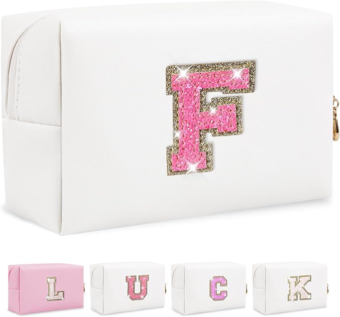 Personalized initial letter makeup bag,