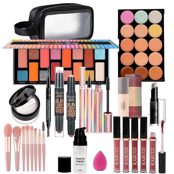 Makeup Sets Teens Makeup Kit for Women Full Kit Make up Kit Makeup Kits for Women Gift Eyeshadow Palette Concealer Palette Lipgloss Foundation Liquid Concealer Makeup Brushes Makeup Powder