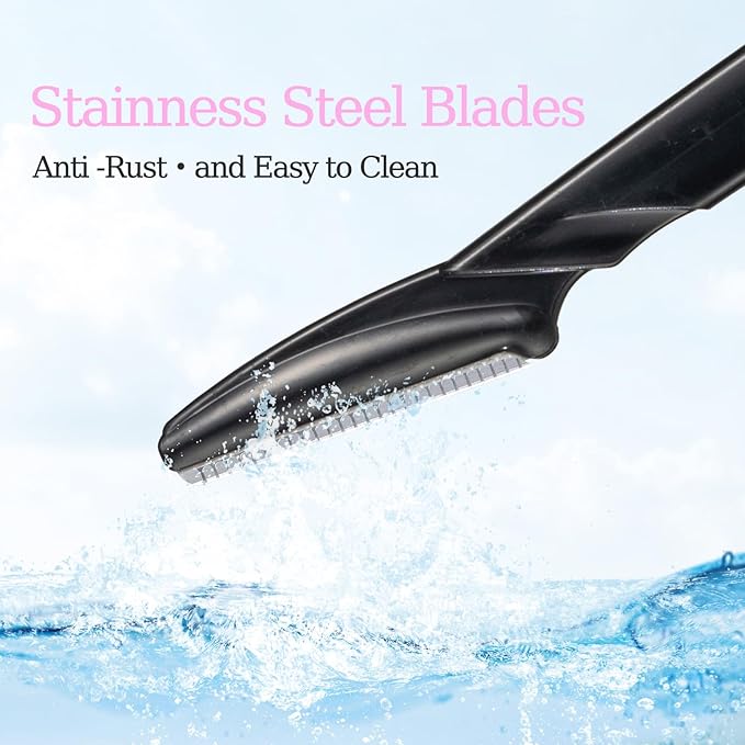 40pcs Eyebrow Razor for Women, Newbie Friendly Dermaplane Razor, Face Razors and Shaver Dermaplaning with Protective Covers (Black)