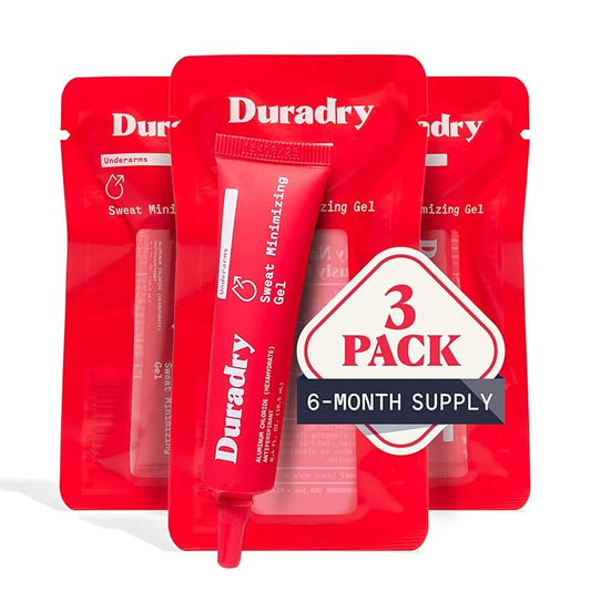 Sweat Minimizing Gel Antiperspirant for Men and Women - Prescription-Strength, Formulated for Excessive Underarm Sweating and Hyperhidrosis - 0.4 Fl Oz (Pack of 3)