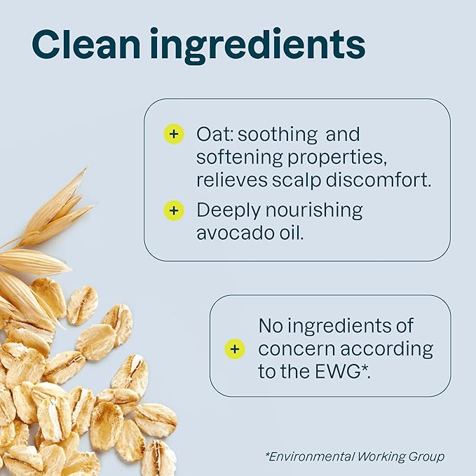 ATTITUDE Hair Shampoo for Sensitive Dry Scalp, EWG Verified, Soothing Oat, Dry and Damaged Hair, Naturally Derived Ingredients, Vegan and Plant-Based, Nourishing, Avocado Oil, 16 Fl Oz