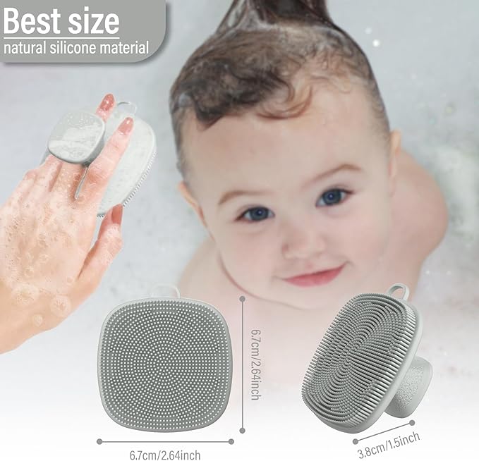 2 Pack Face Scrubber,Silicone Facial Cleansing Brush for Men & Women,Reusable Gentle Facial Waterproof Cleansing Skin Brush Exfoliating Scrubber for Sensitive Skin (Gray+Purple)