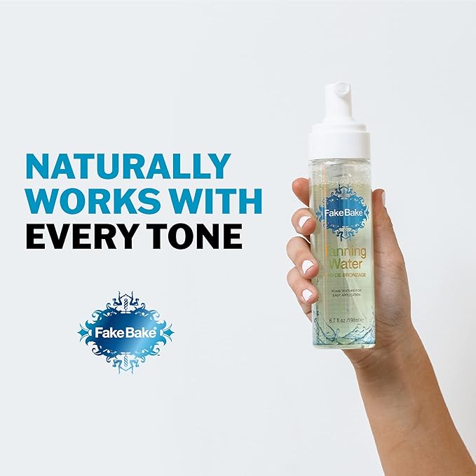 Fake Bake Tanning Water Self Tanner Instant Glow with Hydrating Passion Flower Rejuvenation - Natural Looking Sunless Bronzing for Women & Men - Professional Mitt For Easy Application - 6.7 oz, All