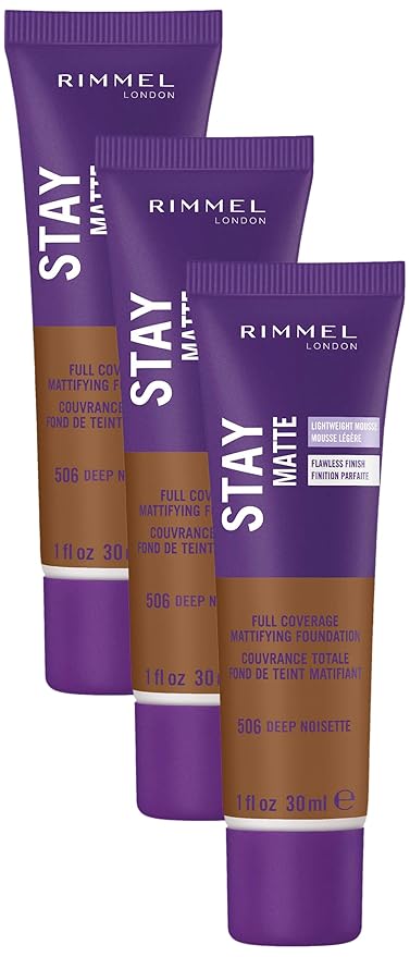 Rimmel Stay Matte Foundation, Deep Noisette, 1 Fluid Ounce (Pack of 3)