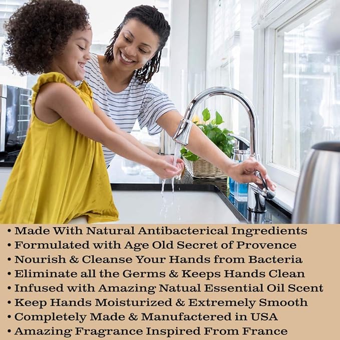 Olivia Care Antibacterial Hand Soap - Infused with Sage & Tea Tree Oil & Lavender Thyme Fragrance, Cleansing, Germ-Fighting, Moisturizing Hand Wash for Kitchen & Bathroom - 18.5 fl oz