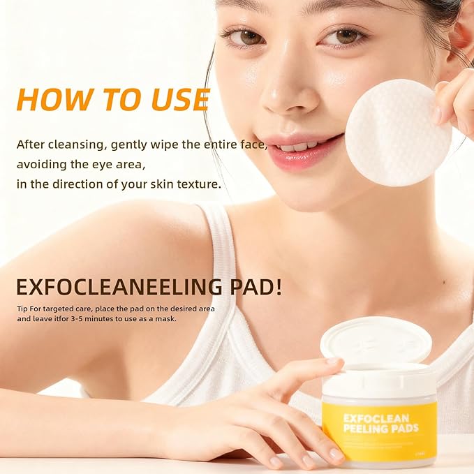 MEDB Exfoclean Peeling Pads Korean Skincare Exfoliating Face Pad, 60 Counts