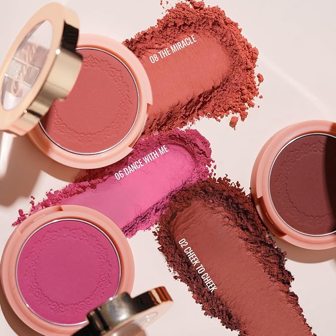 Oulac Barbie Pink Blush Makeup| Highly Pigmented Cream Blush| Natural Matte Glow| Shape & Highlight Face| Cruelty-Free Blush with Rose Oil| Rose Red Blush 4.8g