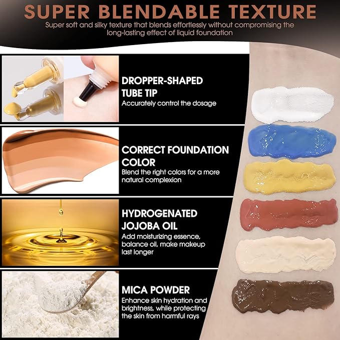 Orange Foundation Mixing Pigment for Adjusting Shade and Color Corrector, Blends Easily With Foundation, Orange Color Corrector for Adjusting Foundation from Cold to Warm (04# Orange)