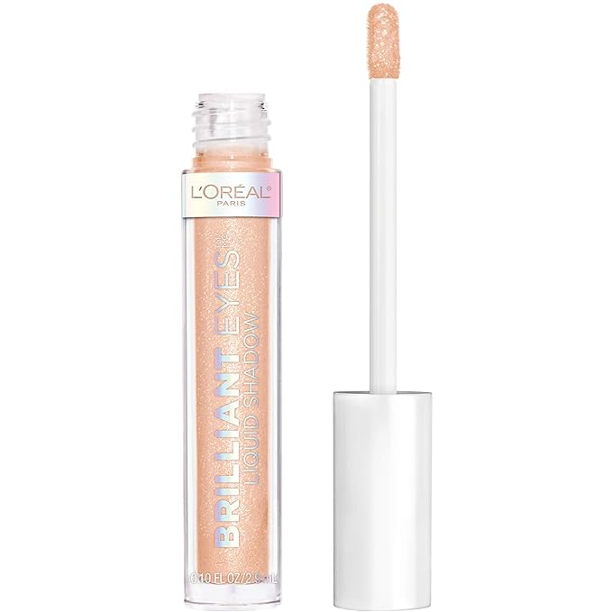 L'Oreal Paris Brilliant Eyes Shimmer Liquid Eye Shadow, Longwearing Lasting Shimmer, Crease Resistant, Flake-Proof, Precision Applicator, Quick Dry, Non-Greasy, Crystal Shine, 0.1 oz.