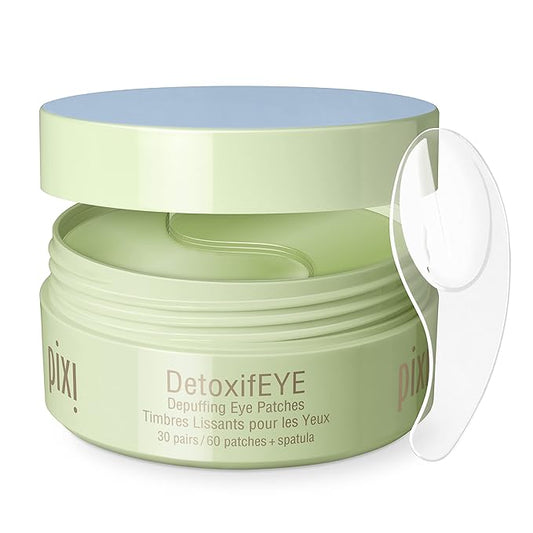 Pixi DetoxifEYE Depuffing Hydrogel Under-Eye Patches, Hyaluronic Acid, 60 Patches