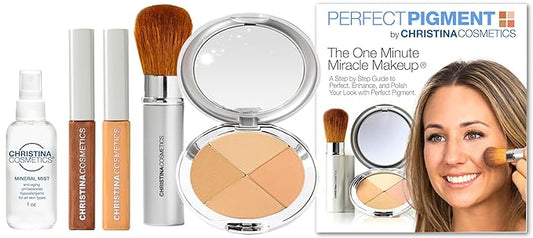 Christina Cosmetics Perfect Pigment 2: The 1 Minute Miracle Makeup! Full size 5 pc Kit - For Olive to Tan complexions