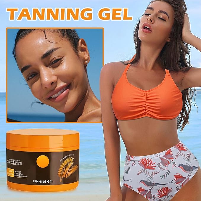 Tanning Gel Brown Tanning Luxe Gel Natural Tanning Accelerator Gel Tanning Bronzing Tan Skin Tanning Cream Balm for Sunbeds and Outdoor Sun 150g/5oz