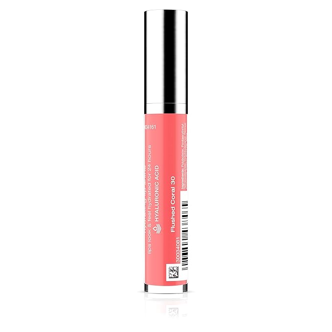 Neutrogena Hydro Boost Hydrating Lip Shine, 30 Flushed Coral Color 0.10 Oz