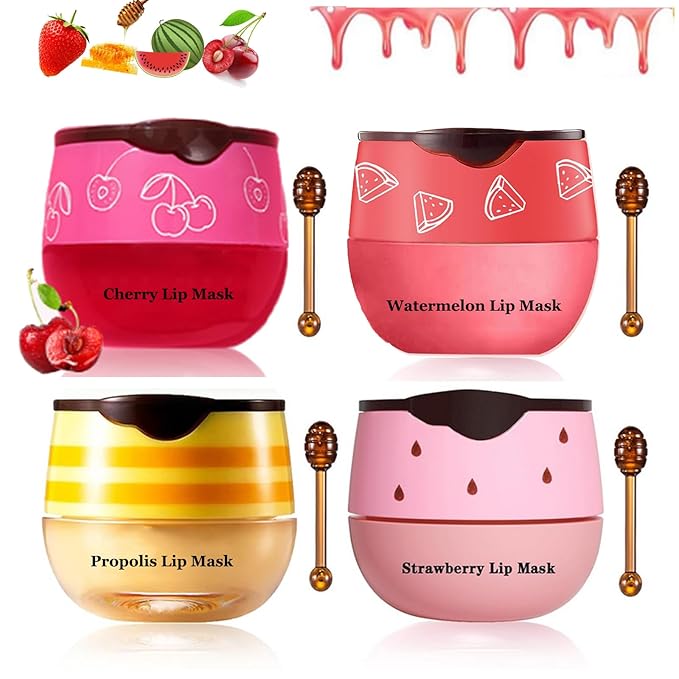 4Pcs Honey Lip Balm Honey Pot