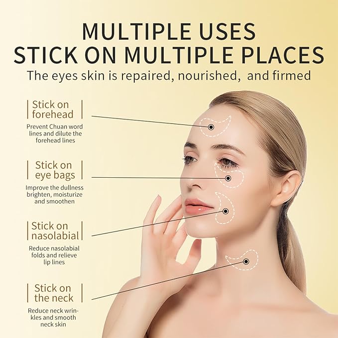 Eakroo 30 Pairs Golden Under Eye Patches, 24k Gold Under Eye Mask Eye Patches for Puffy Eyes, Eye Masks for Dark Circles and Puffiness, Reduces Wrinkle, Fine Lines and Eye Bags, Nourish Skin