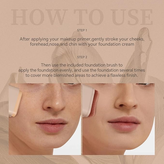 Multi-Use Foundation Stick Makeup with Brush,High Coverage Blendable Lightweight Contour Stick,Waterproof Flawless Natural Finish Creamy Foundation Makeup,Longwear Face Makeup Stick(#5)