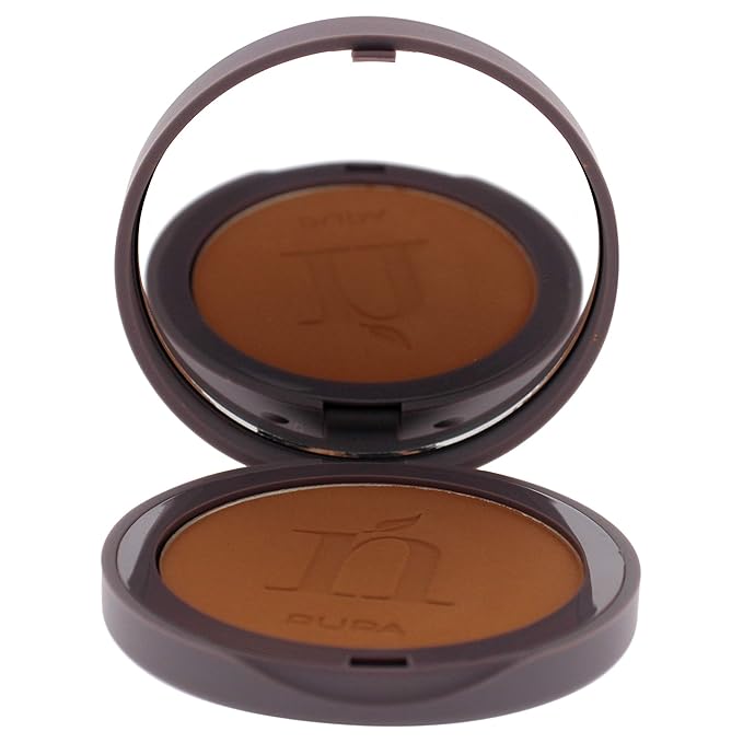 PUPA Milano Natural Side Bronzing Powder 003 Intense Bronze - Add Warmth and Glow to Skin - Easy Blending Bronzer Contour Makeup Powder to Brighten Complexion - 99.9% Natural Formula - 0.28 oz